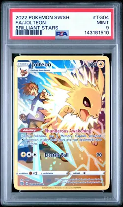 2022 POKEMON SWORD & SHIELD BRILLIANT STARS #TG04 FULL ART/JOLTEON PSA 9 - Image 1