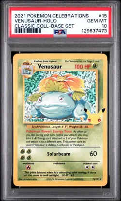 2021 POKEMON CELEBRATIONS CLASSIC COLL #15 VENUSAUR-HOLO PSA 10 - Image 1