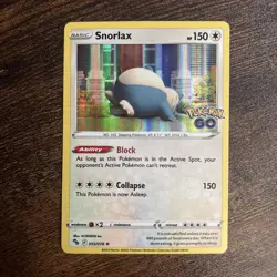 Snorlax Holo Rare Pokemon GO Card 055/078 Near Mint Condition - Image 1