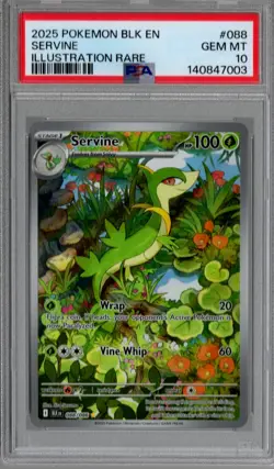2025 Pokemon SV Black Bolt Servine Illustration Rare #088/086 PSA 10 - Image 1