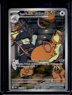 2025 Pokemon Destined Rivals Team Rocket's Raticate Illustration Rare #202/182 - Image 1