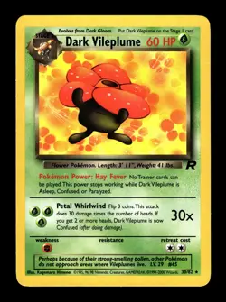 6-02-08 PWE pokemon unplayed . 2000 nintendo team rocket dark vileplume #30/82 - Image 1