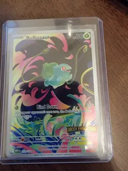 Bulbasaur 133/132 Mega Evolution Stamp Promo Pokemon Card Near Mint English - Image 2