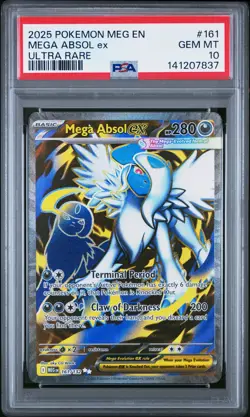 2025 POKEMON MEG EN-MEGA EVOLUTION ULTRA RARE #161 MEGA ABSOL EX PSA 10 - Image 1