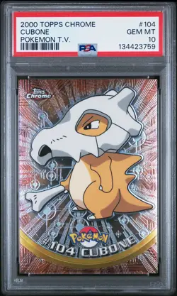 2000 Topps Chrome Pokemon T.V. #104 Cubone Pokemon T.V. PSA 10 - Image 1