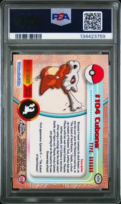 2000 Topps Chrome Pokemon T.V. #104 Cubone Pokemon T.V. PSA 10 - Image 2