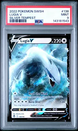 2022 POKEMON SWORD & SHIELD SILVER TEMPEST #138 LUGIA V PSA 9 - Image 1
