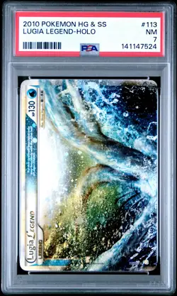 2010 POKEMON HEARTGOLD & SOULSILVER #113 LUGIA LEGEND-HOLO PSA 7 - Image 1
