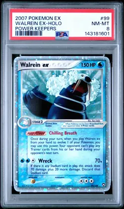 2007 POKEMON EX POWER KEEPERS #99 WALREIN EX-HOLO PSA 8 - Image 1