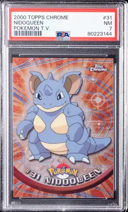 2000 TOPPS CHROME POKEMON T.V. #31 NIDOQUEEN PSA 7 - Image 1