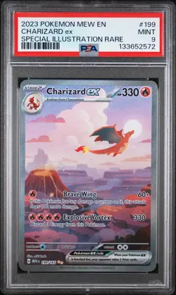 2023 POKEMON MEW EN-151 SPECIAL ILLUSTRATION RARE #199 CHARIZARD EX PSA 9 - Image 1