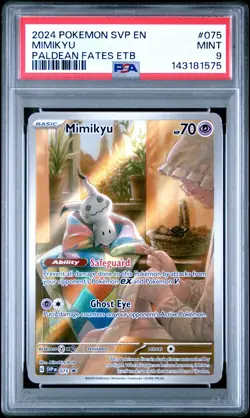 2024 POKEMON SVP PALDEAN FATES ETB PROMO #075 MIMIKYU PSA 9 - Image 1