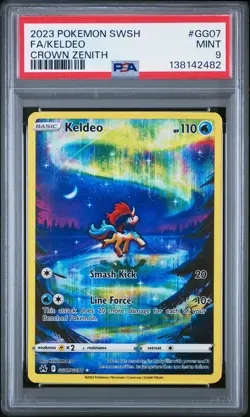 2023 POKEMON SWORD & SHIELD CROWN ZENITH #GG07 FULL ART/KELDEO PSA 9 - Image 1