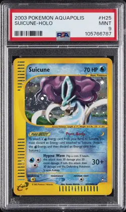 2003 POKEMON AQUAPOLIS #H25 SUICUNE-HOLO PSA 9 - Image 1