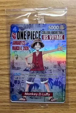One Piece Gonzaga CCG Monkey D.Luffy Promo Holo Card & Poster College Basketball - Image 1