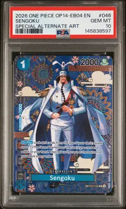 2026 ONE PIECE OP14-EB04-THE AZURE SEA'S SEVEN #046 SENGOKU PSA 10 - Image 1