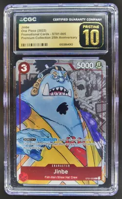 2022 ONE PIECE CCG JINBE 25TH ANNIVERSARY ST01-005 CGC 10 PRISTINE A PT - Image 1