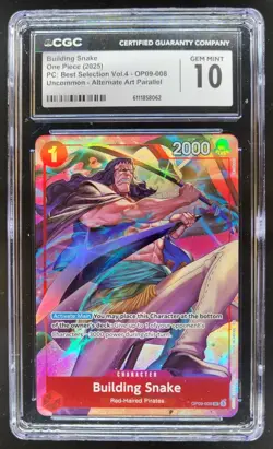 2025 ONE PIECE CCG BUILDING SNAKE ALT ART OP09-009 CGC 10 B PT - Image 1