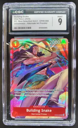2025 ONE PIECE CCG BUILDING SNAKE ALT ART OP09-009 CGC 9 B PT - Image 1