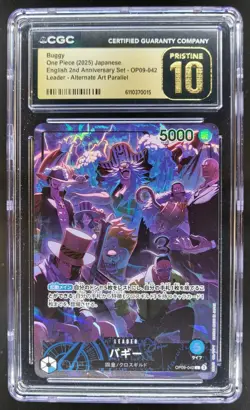 2025 ONE PIECE JPN BUGGY LEADER ALT ART OP09-042 CGC 10 PRISTINE C PT - Image 1