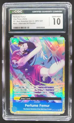 2025 ONE PIECE CCG PERFUME FEMUR RARE ALT ART OP07-057 CGC 10 D PT - Image 1