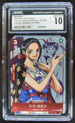 2022 ONE PIECE CCG JAPANESE NICO ROBIN MANGA ALT ART ST01-008 25TH CGC 10 A PT - Image 1