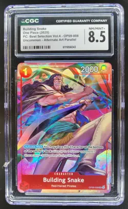 2025 ONE PIECE CCG BUILDING SNAKE ALT ART OP09-009 CGC 8.5 B PT - Image 1