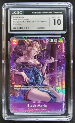 2024 ONE PIECE CCG BLACK MARIA BANDAI GAMES FEST STO4-011 CGC 10 D PT - Image 1