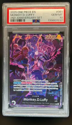 2025 One Piece 2nd Anniversary Set Monkey D Luffy #OP09-061 PSA 10 - Image 1