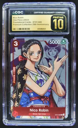 2022 ONE PIECE CCG NICO ROBIN PROMO 25TH ANNIV ST01-008 CGC 10 PRISTINE A PT - Image 1