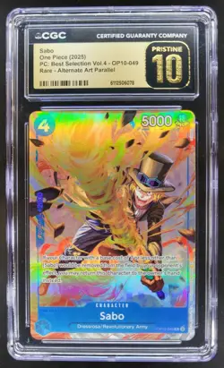 2025 ONE PIECE CCG SABO RARE ALT ART OP10-049 CGC 10 PRISTINE C PT - Image 1