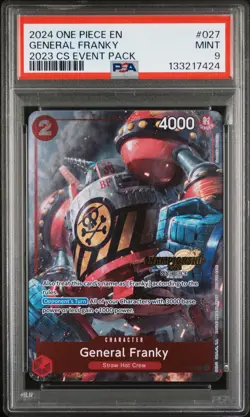 2024 ONE PIECE CHAMP 2023 EVENT PACK #027 GENERAL FRANKY PSA 9 - Image 1