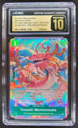 2025 ONE PIECE CCG KOUZUKI MOMONOSUKE ALT ART OP10-208 CGC 10 PRISTINE B PT - Image 1