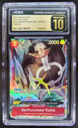 2025 ONE PIECE CCG BARTHOLOMEW KUMA OP05-011 CGC 10 PRISTINE D PT - Image 1