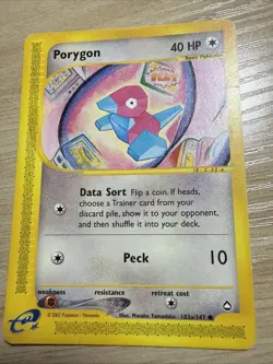 Pokemon Porygon 103a/147 Aquapolis Regular Card - HP (Crease) - Image 1