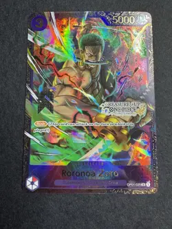 2023 ONE PIECE PROMO TREASURE CUP CHAMPIONSHIP TOP 8 OP01-025 RORONOA ZORO CARD - Image 1