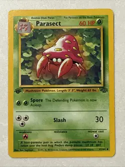 Pokemon Parasect 1st Edition Uncommon Card Jungle 41/64 NM Condition - Image 1