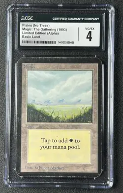 PLAINS (NO TREES) CGC 4 1993 MAGIC: THE GATHERING MTG ALPHA LIMITED EDITION 028 - Image 1