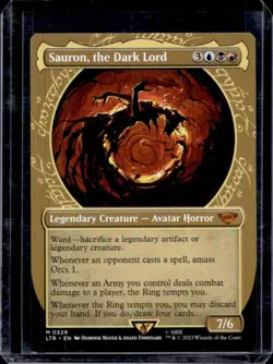 2023 Magic: MTG Lord of Rings Tales Middle-Earth Sauron, Dark Foil #0329 - Image 1