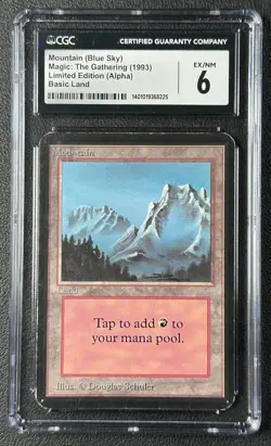 MOUNTAIN (BLUE SKY) CGC 6 1993 MAGIC: THE GATHERING MTG ALPHA LIMITED EDITION 25 - Image 1
