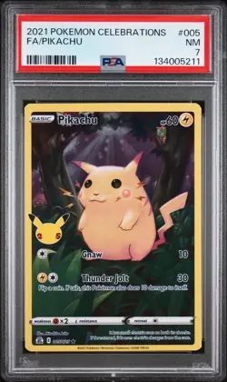 2021 POKEMON CELEBRATIONS #005 FULL ART/PIKACHU PSA 7 - Image 1