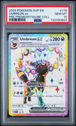 2025 POKEMON PRISMATIC EVOLUTIONS PREMIUM FIGURE COLLECTION UMBREON EX PSA 10 - Image 1