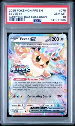 2025 POKEMON PRE EN-PRISMATIC EVOLUTIONS SURPRISE BOX EXCLUSIVE EEVEE EX PSA 10 - Image 1