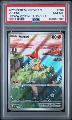 2025 POKEMON SVP VICTINI ILLUSTRATION COLLECTION PROMO #208 VICTINI PSA 8 - Image 1