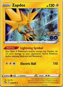Zapdos Holo Rare Pokemon GO 029/078 NM - Image 1