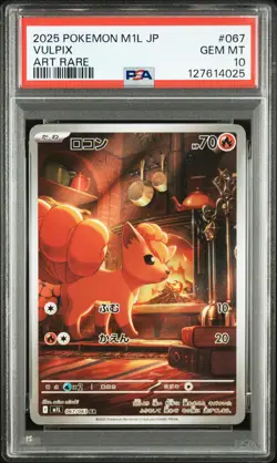 2025 POKEMON JPN M1L-MEGA BRAVE ART RARE #067 VULPIX PSA 10 - Image 1