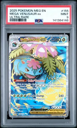 2025 POKEMON MEG EN-MEGA EVOLUTION ULTRA RARE #155 MEGA VENUSAUR EX PSA 9 - Image 1