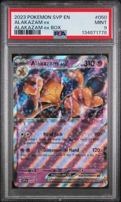 134871778 Alakazam ex 2023 Pokemon Scarlet Violet 151 Promo SVP EN #050 PSA 9 - Image 1
