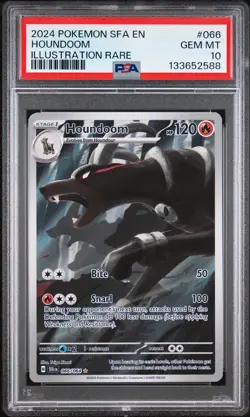 2024 POKEMON SFA EN-SHROUDED FABLE ILLUSTRATION RARE #066 HOUNDOOM PSA 10 - Image 1