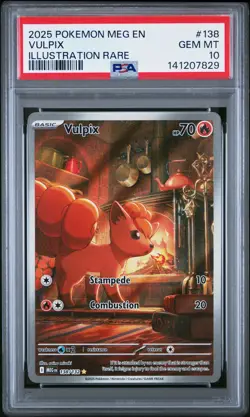 2025 POKEMON MEG EN-MEGA EVOLUTION ILLUSTRATION RARE #138 VULPIX PSA 10 - Image 1